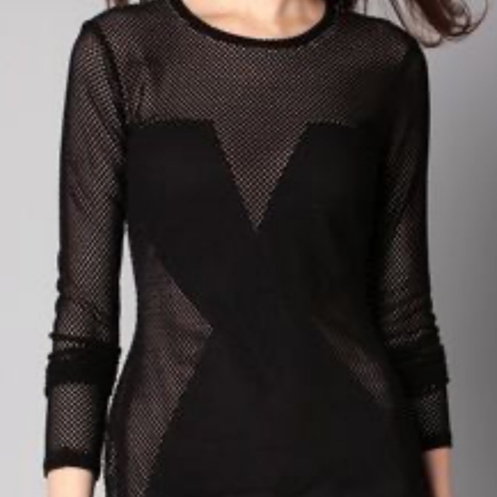 BCBGMAXAZRIA black/tan X top. Sz S - Picture 2 of 11
